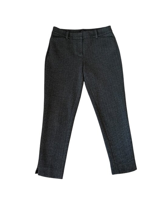 White House Black Market Pants - WHBM tweed slim ankle black herringbone pants with pockets women's size 4